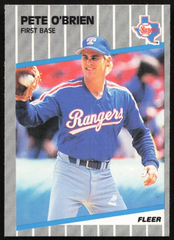 1989 Fleer Pete OBrien baseball card #529, showcasing him in action.