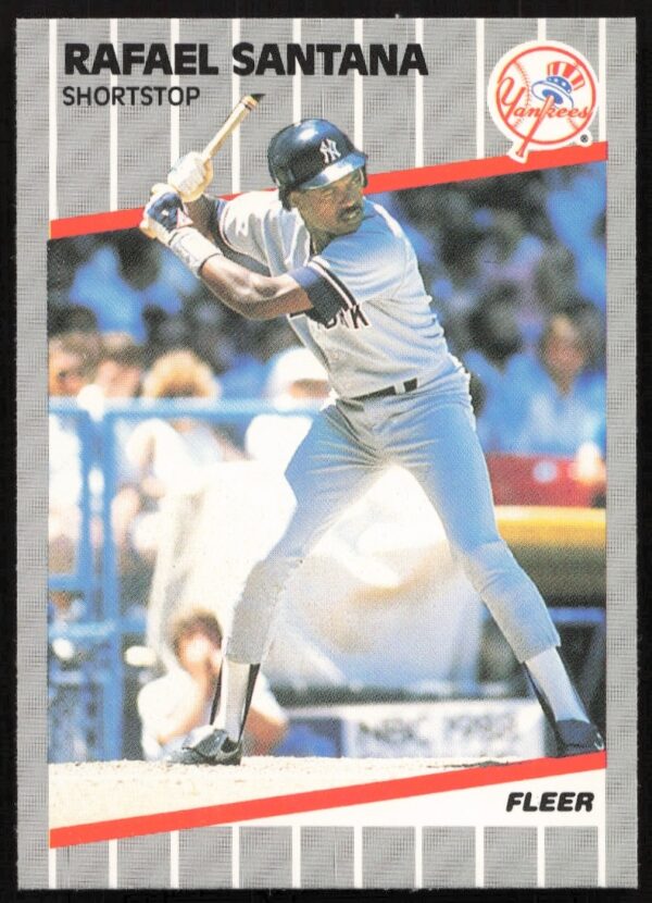 Rafael Santana 1989 Fleer card #268, New York Mets portrait, minimal design.