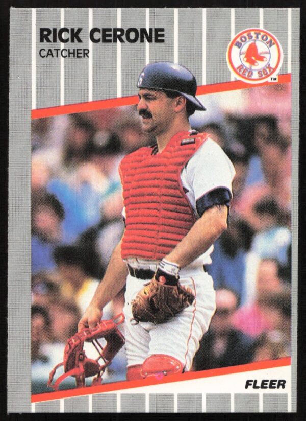 Rick Cerone 1989 Fleer #84, Yankees uniform, vintage baseball card image.