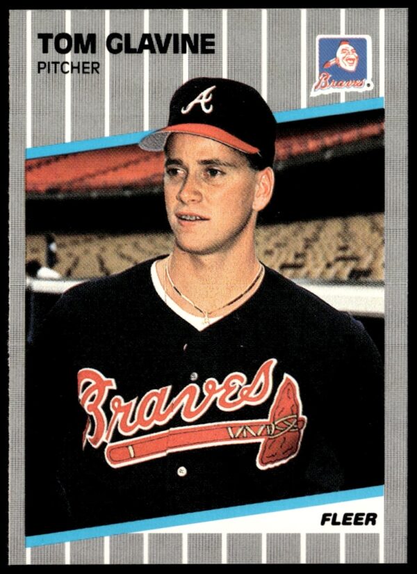 1989 Fleer Tom Glavine baseball card, Atlanta Braves pitcher, collectible item.