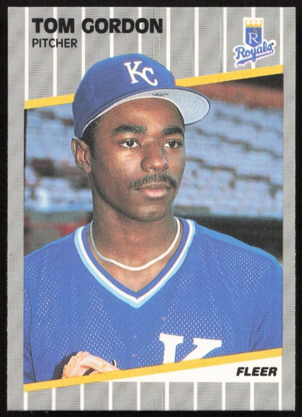 Tom Gordon 1989 Fleer Baseball Card #284, Kansas City Royals Pitcher, Iconic Vintage Card.