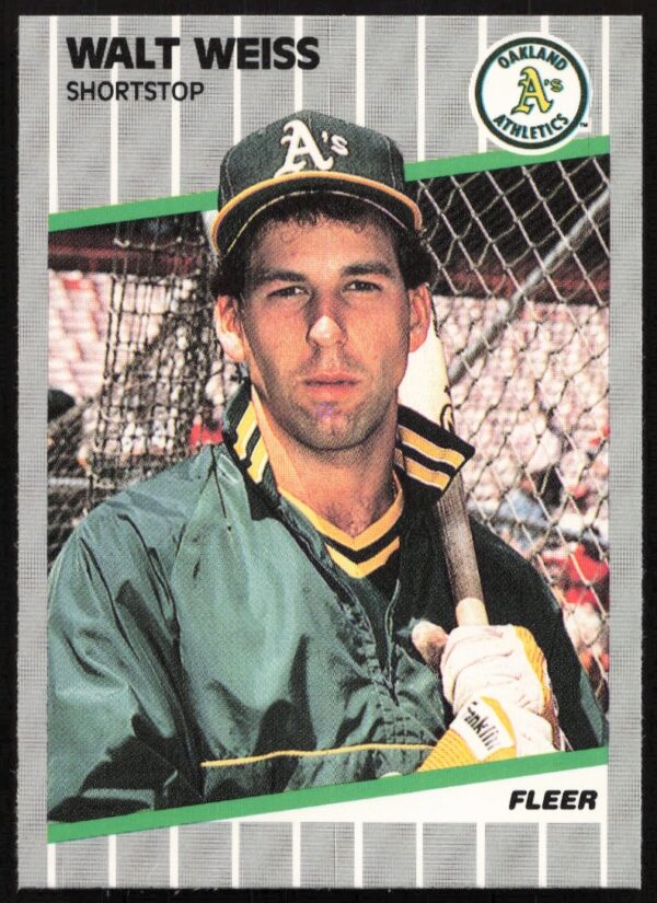 Walt Weiss 1989 Fleer Baseball Card #24 Oakland Athletics Infielder (Front)