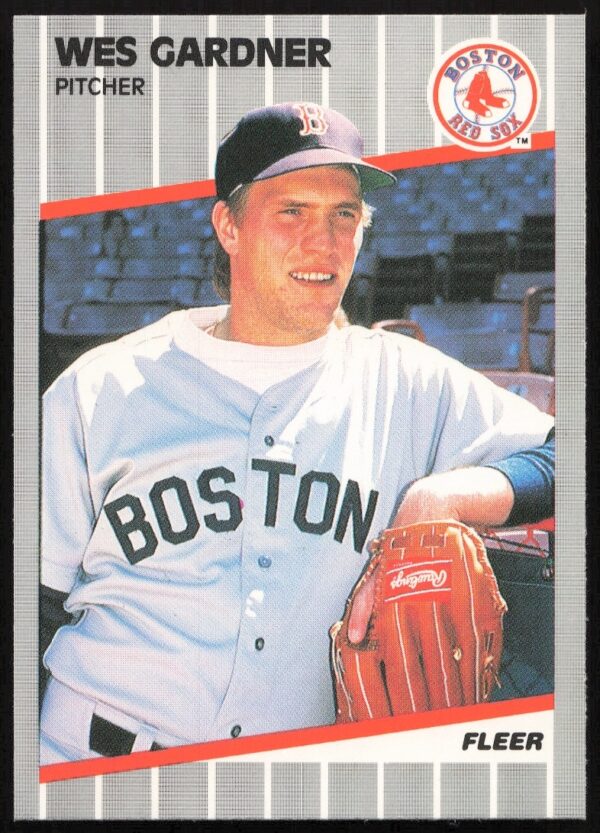 Wes Gardner 1989 Fleer baseball card #88, Boston Red Sox, front view.