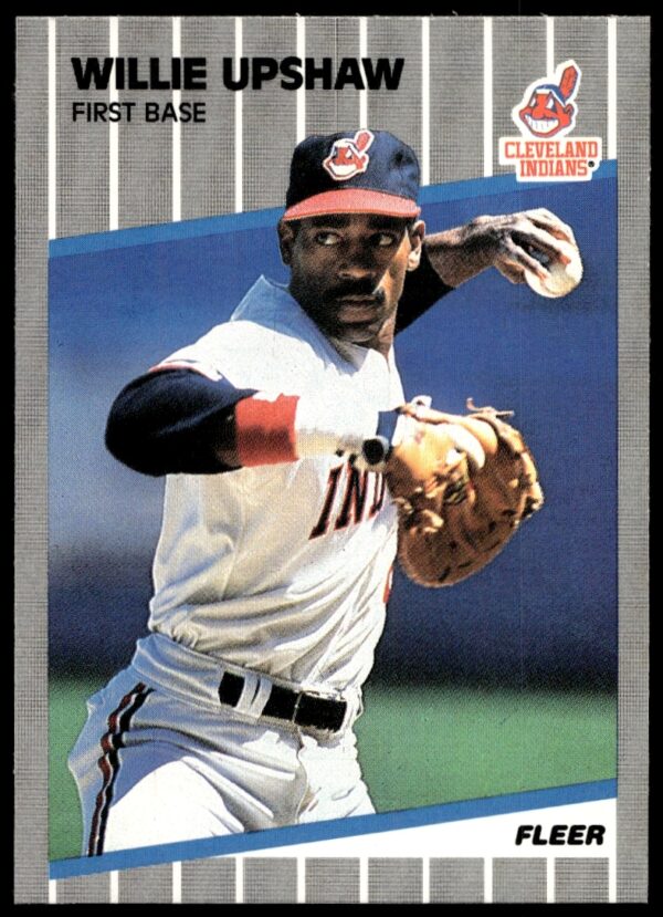 Willie Upshaw 1989 Fleer Card #415 - Dynamic MLB Action Shot.