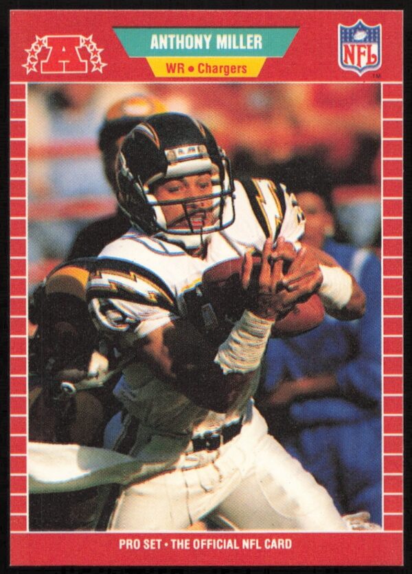 1989 Pro Set Anthony Miller #363 Football Card, San Diego Chargers Wide Receiver.