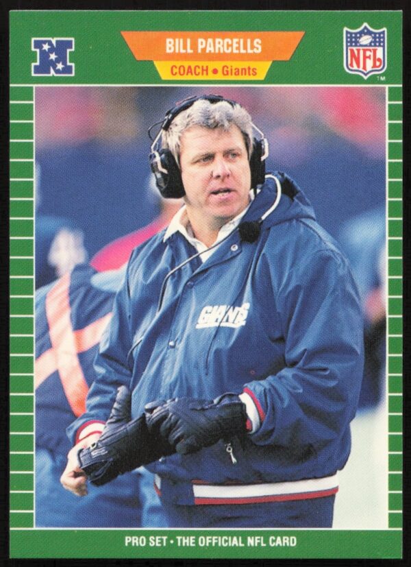1989 Bill Parcells Pro Set Card #293 showing coach in classic portrait.