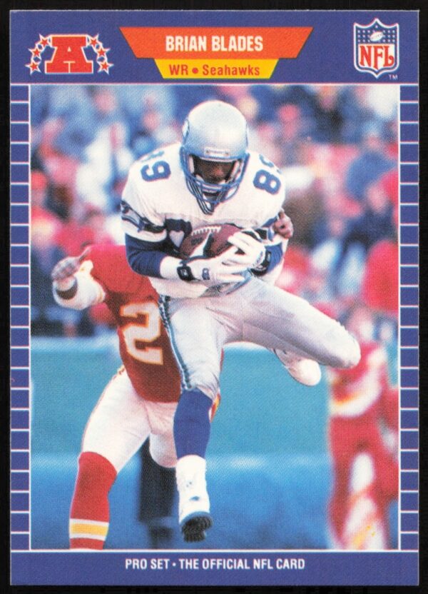 Brian Blades 1989 Pro Set football card, Seattle Seahawks wide receiver, #390, front view.