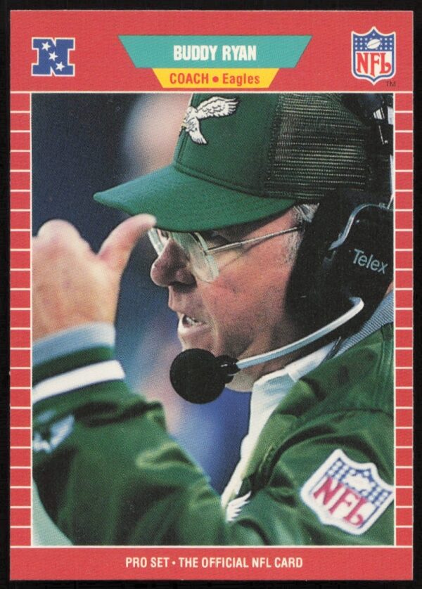 Buddy Ryan 1989 Pro Set Card #327, NFL Coach Legacy, Front Display.