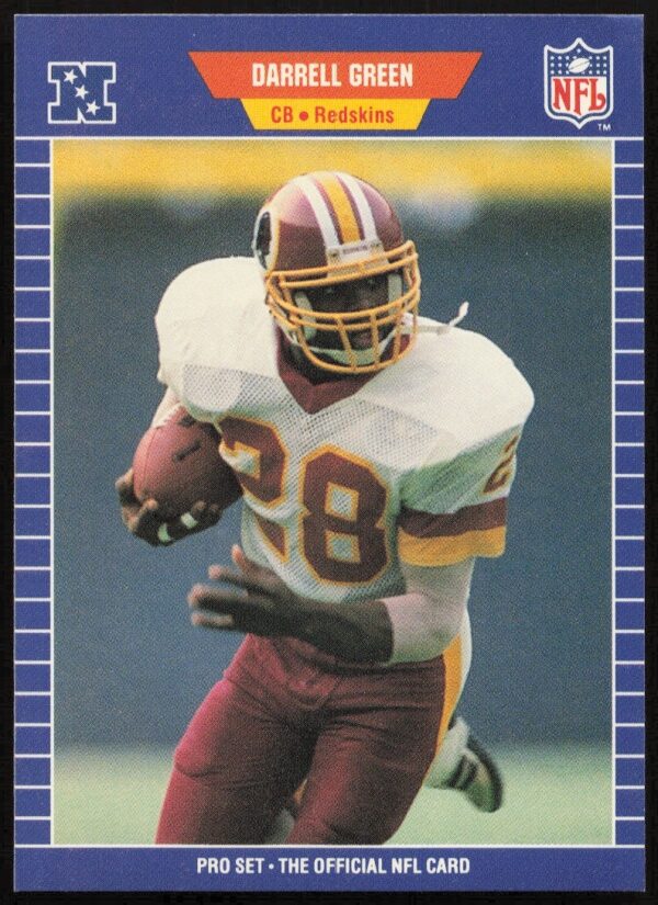 Darrell Green 1989 Pro Set football card #426, showcasing Washington Redskins legend in action.