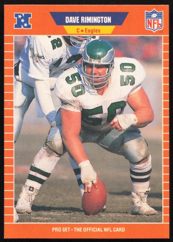1989 Pro Set Football Card featuring Dave Rimington in uniform, card #321.
