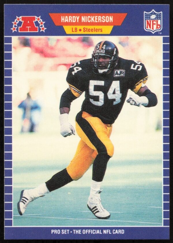 1989 Pro Set Hardy Nickerson rookie card #353, Tampa Bay Buccaneers, NFL debut.