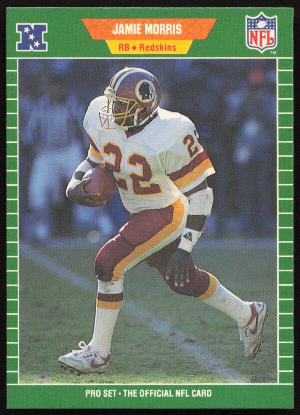1989 Pro Set Jamie Morris football card #438 featuring him in team uniform (front view).