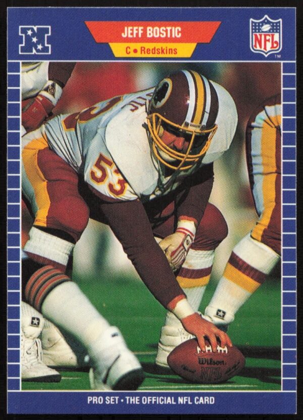 Jeff Bostic Pro Set 1989 Football Card #422, Washington Redskins.