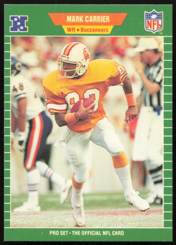 1989 Pro Set Football Card: Mark Carrier #409, featuring his NFL career highlights.