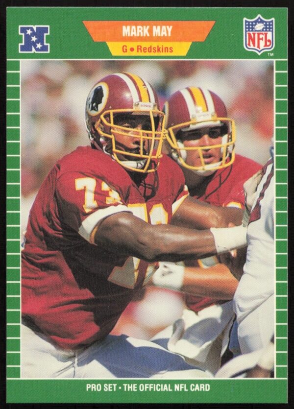 1989 Pro Set Mark May Football Card #432, Washington Redskins Offensive Lineman.