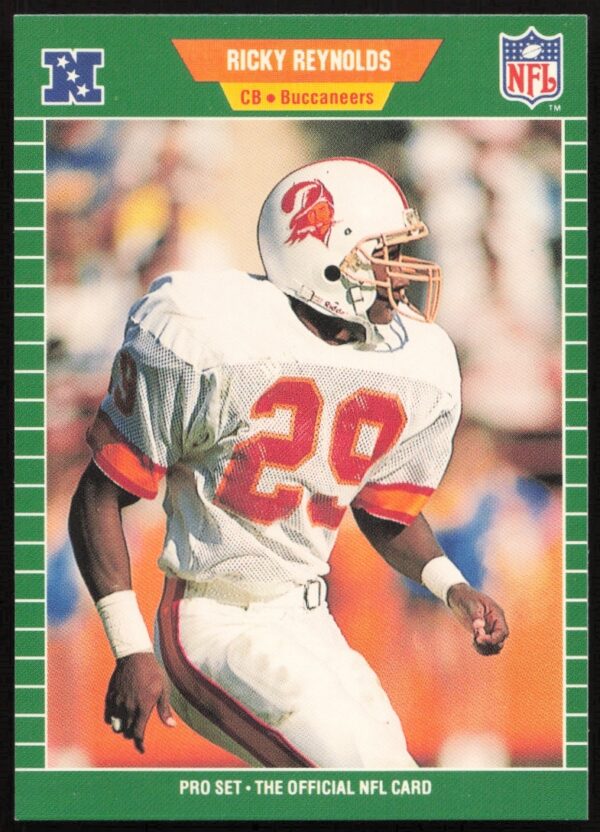 1989 Pro Set Ricky Reynolds football card #416 showcasing dynamic action in team uniform.