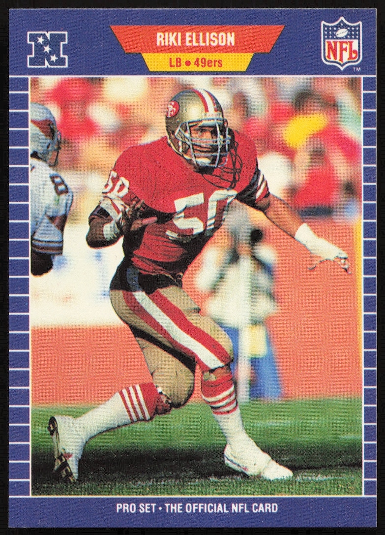 Riki Ellison 1989 Pro Set Football Card #373 Front - San Francisco 49ers Linebacker