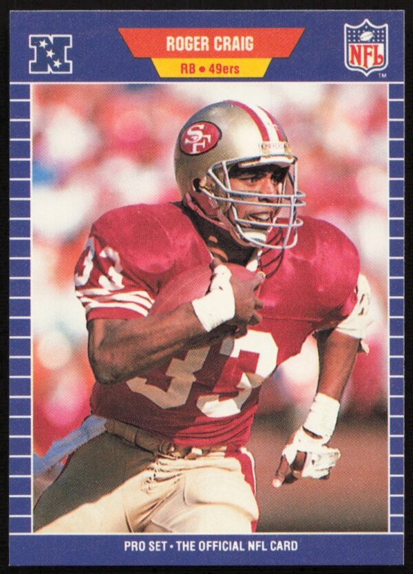 Roger Craig 1989 Pro Set Football Card #372, San Francisco 49ers running back in action.
