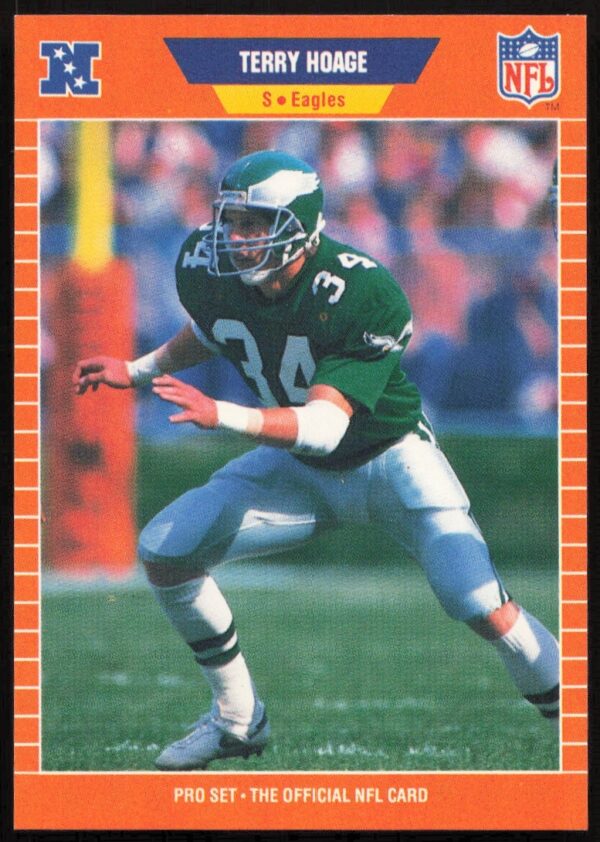 Terry Hoage 1989 Pro Set Football Card #316, iconic defensive player in action.