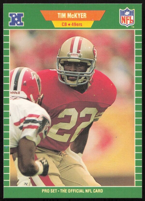 1989 Pro Set Tim McKyer Football Card #380 featuring player in uniform.
