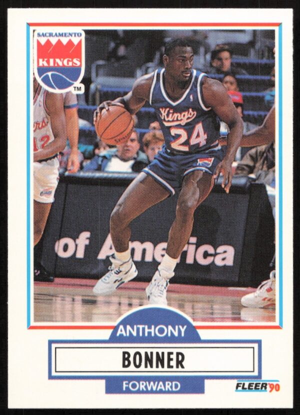 1990-91 Fleer Update card: Anthony Bonner, #U-82, front view, in blue NBA jersey.