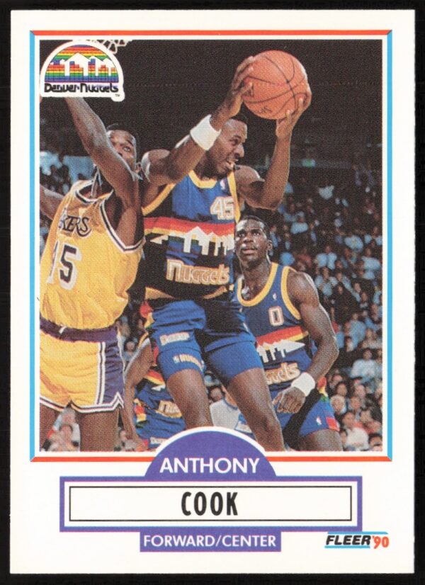 Anthony Cook 1990-91 Fleer Update Basketball Card #U-24 showcasing vibrant action pose.