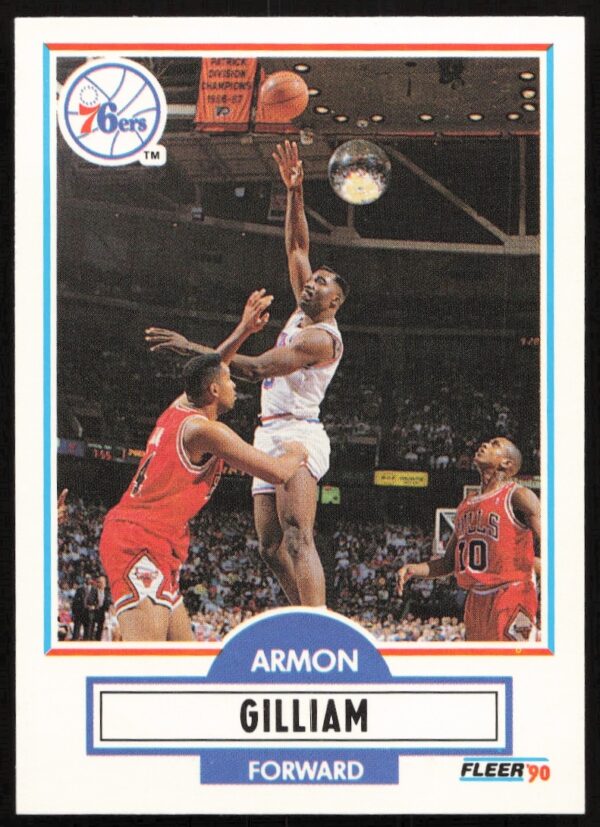 Armon Gilliam 1990-91 Fleer basketball card #U-70, showcasing athletic stance and team uniform.