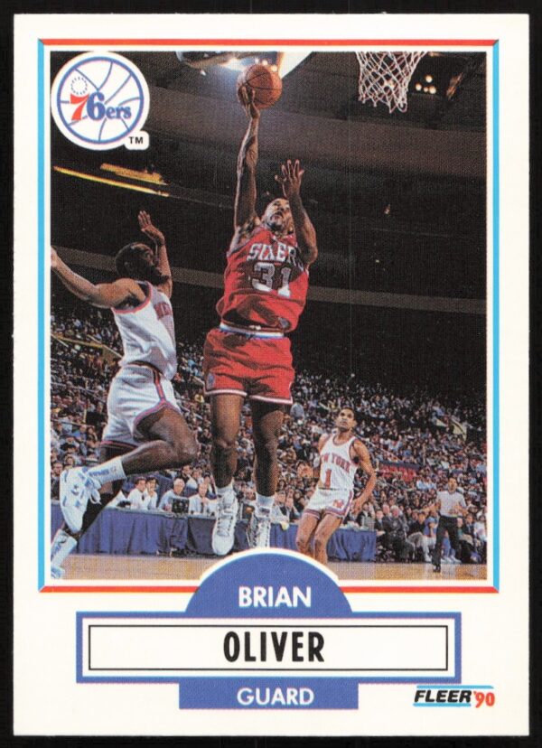 Brian Oliver 1990-91 Fleer Update Card #U-71, showcasing his on-court athleticism, NBA.