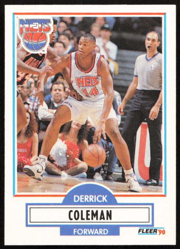 Front view of Derrick Coleman 1990-91 Fleer Update card, rookie season, card #U-60.