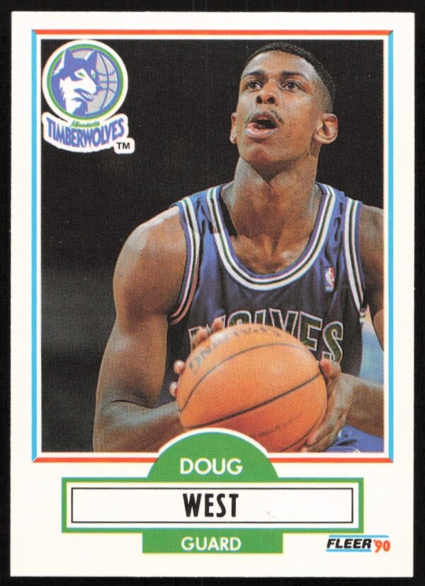 Doug West 1990-91 Fleer Update Basketball Card #U-58 Front Image.