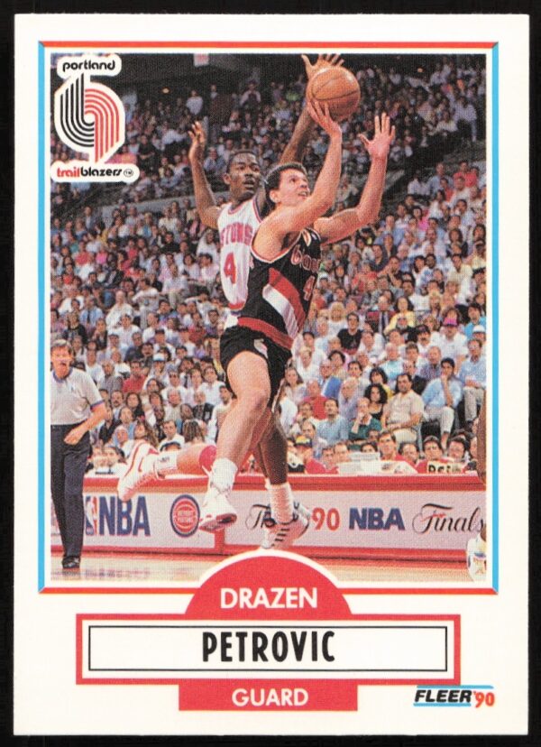 Drazen Petrovic 1990-91 Fleer Update Basketball Card #U-81 (Portland Trail Blazers) Front.