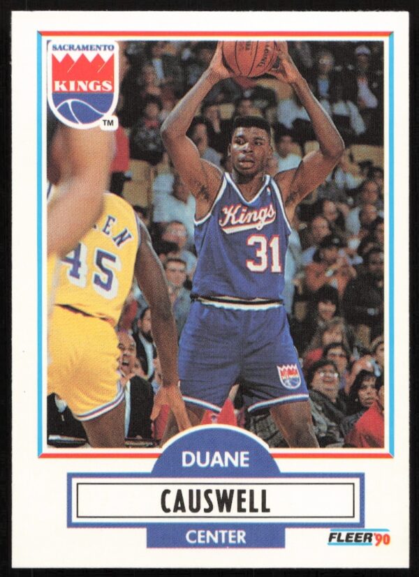 Vintage 1990-91 Fleer Update basketball card of Duane Causwell, #U-83, action shot.
