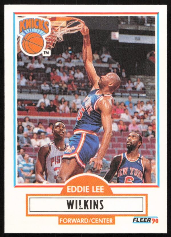 1990-91 Fleer Update Eddie Lee Wilkins #U-65, New York Knicks basketball card front.