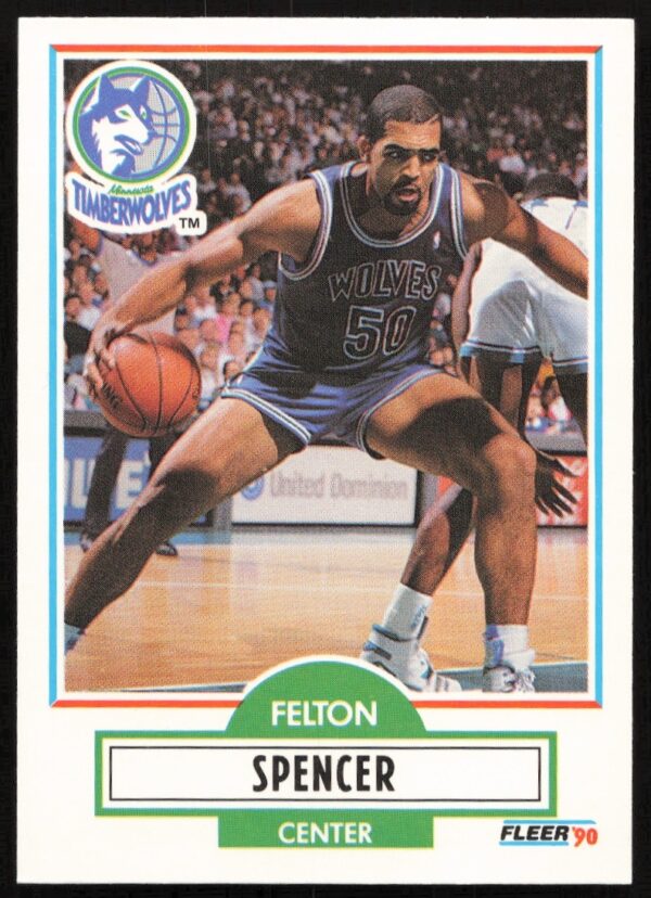1990-91 Fleer Update Felton Spencer Basketball Card #U-57 (Front)
