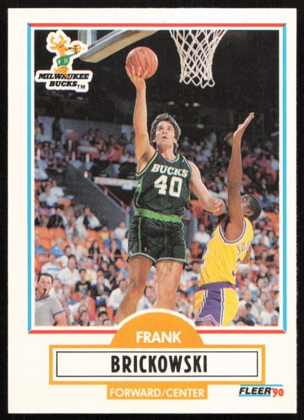 1990-91 Fleer Frank Brickowski basketball card, #U-52, features game action.