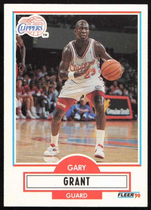 Gary Grant 1990-91 Fleer Update basketball card, Los Angeles Clippers, in-action dribble shot.