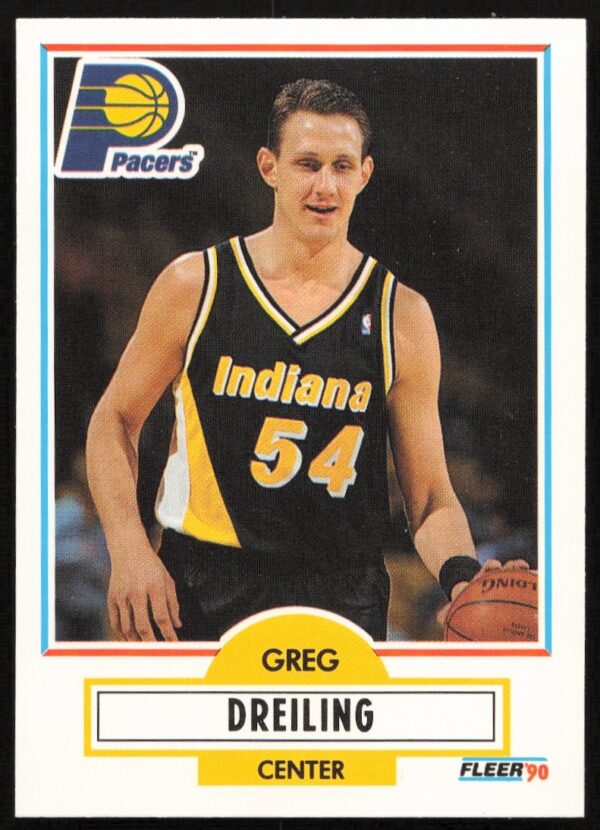 Greg Dreiling 1990-91 Fleer Basketball Card #U-37 Front - Action Shot in Team Uniform