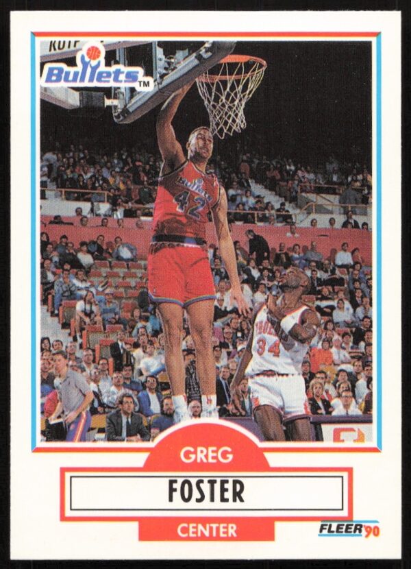Front of 1990-91 Fleer Greg Foster rookie card #U-99 in team uniform.