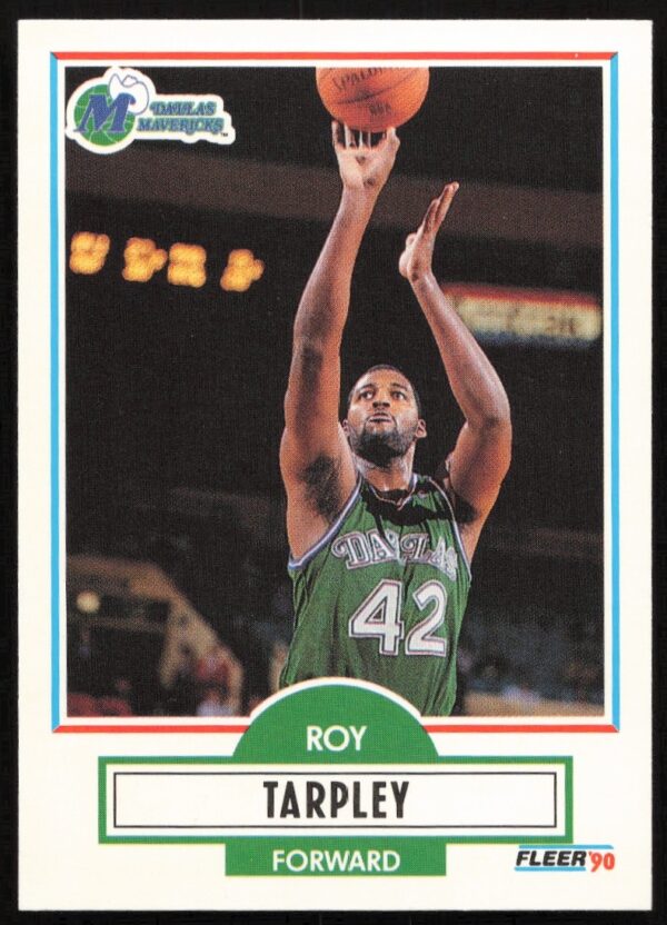 Roy Tarpley 1990-91 Fleer Update Basketball Card U-22, Dallas Mavericks Action Shot.