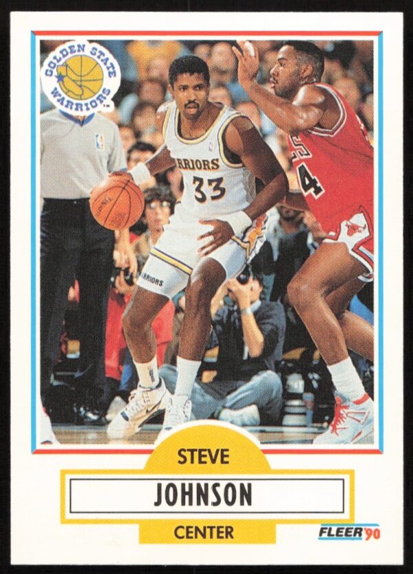 1990-91 Fleer Update Steve Johnson #U-33 basketball card front showing him in uniform.