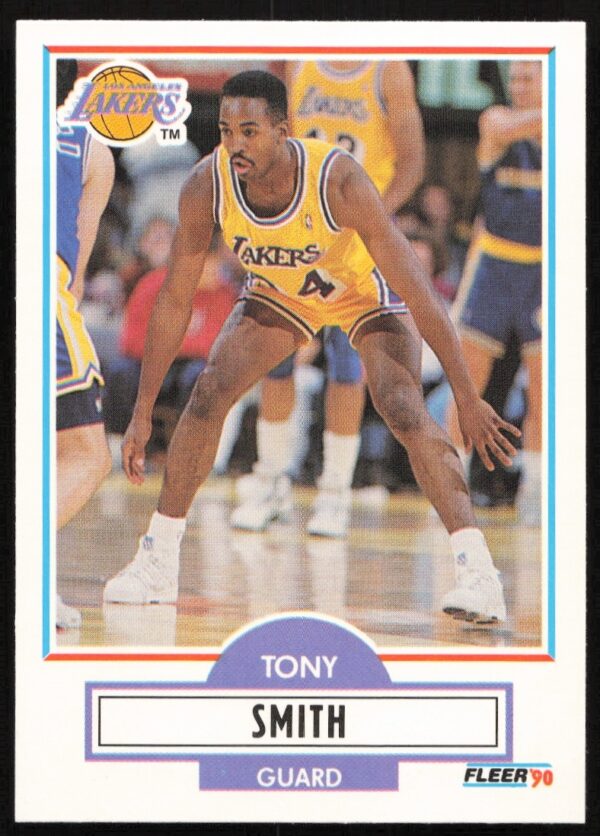 Tony Smith 1990-91 Fleer Update Rookie Card #U-45, Lakers Uniform.