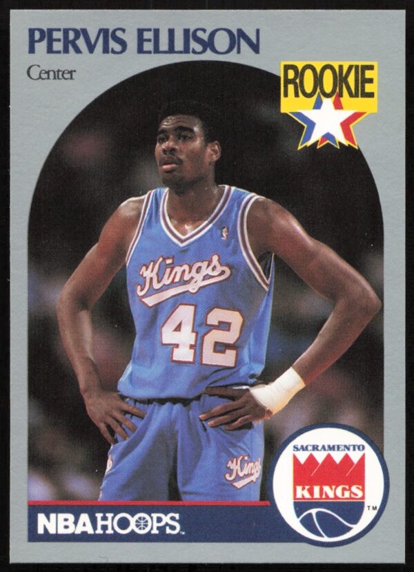 Front view of 1990-91 Hoops basketball card featuring Pervis Ellison, card number 257.