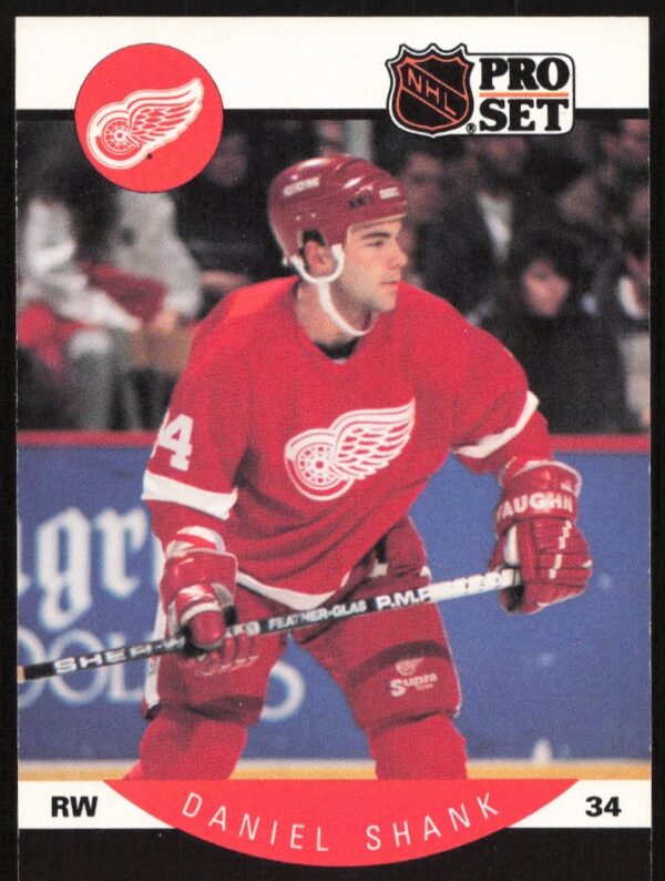 Daniel Shank 1990-91 Pro Set Hockey Card #78 Ice Action Image.