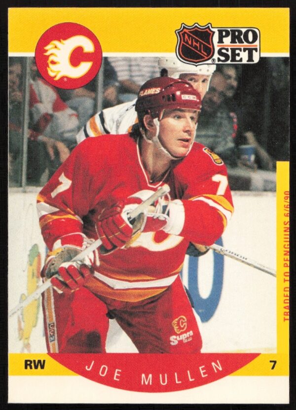 Joe Mullen 1990-91 Pro Set Hockey Card #40, featuring his game action pose.