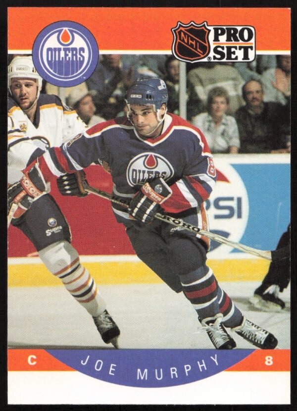 Joe Murphy 1990-91 Pro Set Hockey Card #93 showing action shot in team uniform.