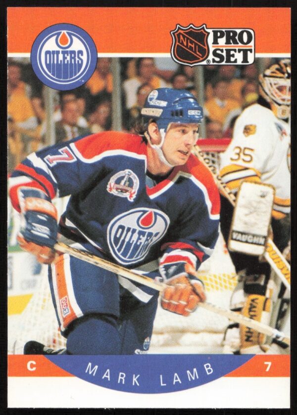 1990-91 Pro Set Hockey Card #88 featuring Mark Lamb on ice.