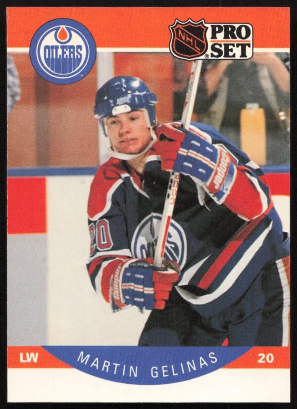 Martin Gelinas 1990-91 Pro Set hockey card #83, showcasing dynamic on-ice action.