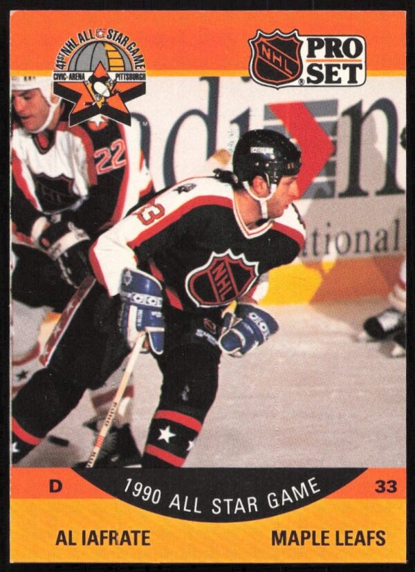 Al Iafrate 1990-91 Pro Set NHL Card #354 showcasing game action and team uniform.
