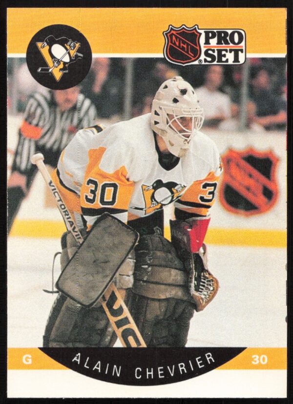 1990-91 NHL Pro Set Alain Chevrier #230 hockey card front view.