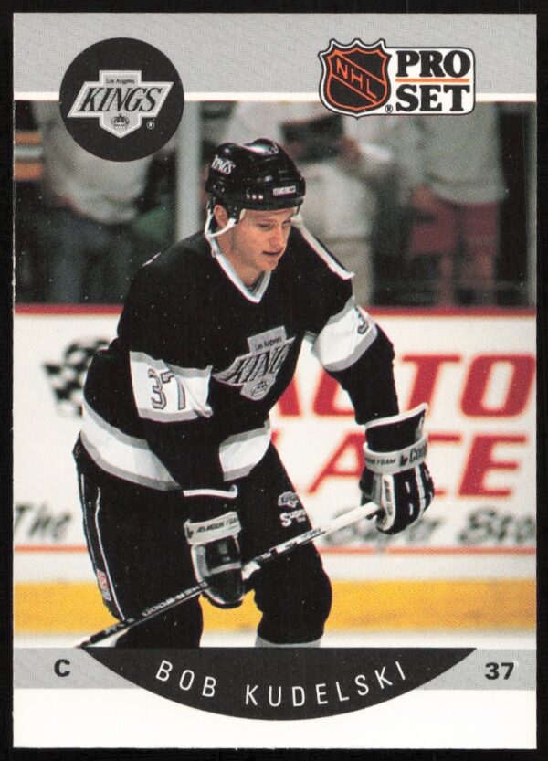 Bob Kudelski 1990-91 Pro Set NHL card, Los Angeles Kings action shot.